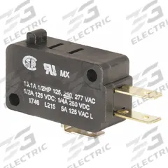 HONEYWELL Miniature Snap Action Switch: Plunger Actuator, 1NO/1NC, Quick Connect (MPN V7-6C17D8). Key specifications — AC Contact Rating: 15 A @ 277 V; Electrical Connection: Quick Connect; Series: V7; Brand: HONEYWELL.