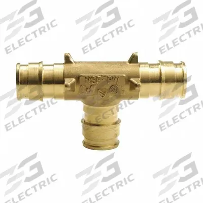 UPONOR Barbed Tee: 1 in ID x 1 in ID x 1 in ID Size, Barbed x Barbed x Barbed x Barbed - Expansion Brass Barbed Tube Fittings