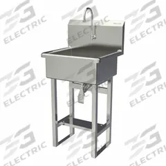 SANI-LAV Wash Station: 46 1/2 in Overall Ht, 20 in Bowl Lg, 9 in Bowl Dp, 2 gpm Flow Rate, 16 ga (MPN 524FK1). Key specifications — Includes Side Splash: Side Splash Not Included; Brand: SANI-LAV.