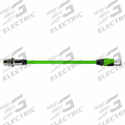 MURRELEKTRONIK Cordset: Cat6, M12 Male Straight x RJ45 Female Straight, 15 m Lg, PUR, Green - M12 Connector to RJ45 Connector Cordsets