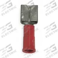 3M Wire Disconnect: Female Socket, Red, Vinyl, Partial Coverage, 22 AWG – 18 AWG Wire Size (MPN MVU18-250DFX). Key specifications — attr1307035: 3M; attr1307036: MVU18-250DFX.