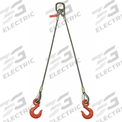 LIFT-ALL Sling,Wire Rope,6 Ft L,2200 Lb @ 60 (MPN 142LBX6) - Two-Leg Bridle Wire Rope Slings