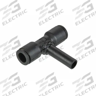 LEGRIS Push-Fit Tee Fitting: 5/32 in OD x 5/32 in OD x 5/32 in OD Size, Polymer - Nylon & Nickel-Plated Brass Tube Fittings