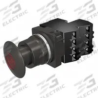 SIEMENS Mushroom Head Push Button: Illuminated, Mushroom Head Profile, Metallic, 30 mm, 2NC (MPN 52BP2D2GB). Key specifications — Brand: SIEMENS; Action: Maintained; Series: Class 52; Terminal Connection: Pressure Plate; Push Button Material Type: Metallic.