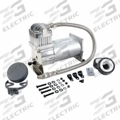 VIAIR CORPORATION Portable Air Compressor: Quiet, Oil Free, Tankless, 0.31 hp, 0.76 cfm @ 90 psi (MPN 28021). Key specifications — attr48686: Oil Free; attr48685: 12V DC; attr48689: 0.51 cfm @ 150 psi; attr48678: 19.0 A; attr48688: Mounting Hardware; attr48671: VIAIR CORPORATION; attr124308: Quiet (less than 75 dBA).
