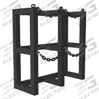 DURHAM MFG Gas Cylinder Rack: Vertical, 30 in x 12 in x 30 in, For 2 Cylinders (MPN GCRV-301230-08T). Key specifications — attr34863: DURHAM MFG; attr34955: Powder Coated; attr34956: Black.