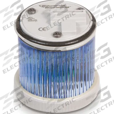 EDWARDS SIGNALING Tower Light Module: Flashing/Steady, 240V AC, Blue, 48 mm Overall Dia - Multimode Light Modules