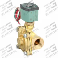 REDHAT Solenoid Valve: 2-Way, Normally Open, 1 in Pipe Size, 120V AC, Watertight, High Flow (MPN 8210G014LF 120/60,110/50). Key specifications — attr985516: 1 in; attr985521: 120V AC; attr985484: REDHAT; attr985485: Watertight.
