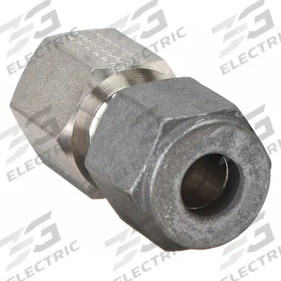 PARKER Compression Fitting Adapter: 1/4 in OD x 1/8 in Pipe Fitting Size - Single-Ferrule Stainless Steel Fittings