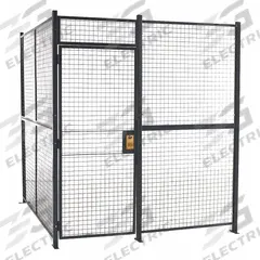 WIRECRAFTERS Woven Partition Cage: 10 ft W x 20 ft D 10 ft H, Gray, 2 Sides, Enamel (MPN 1020102). Key specifications — attr1283235: Yes; attr1283272: WIRECRAFTERS; attr1283267: Woven; attr1283268: Complete Wire Security Cages; attr1283246: Keyed Different Cylinder; attr1283240: In; attr1283243: Yes; attr1283245: Hinged.
