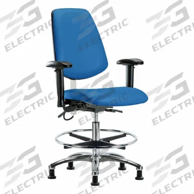 APPROVED VENDOR Task Chair: Vinyl, Arms Included, Ht Range 21 1/2 in to 29 in, 18 1/2 in Seat Wd - Vinyl ESD Chairs