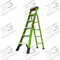 LITTLE GIANT Combination Ladder: 3 Configurations, Fiberglass, 375 lb Load Capacity, 24 lb Wt (MPN 13906-001). Key specifications — Brand: LITTLE GIANT; Included Features: Rotating Wall Pad.