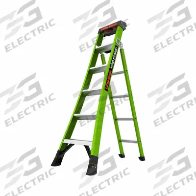 LITTLE GIANT Combination Ladder: 3 Configurations, Fiberglass, 375 lb Load Capacity - Leaning & Extending Multifunction Ladders