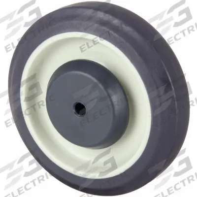 APPROVED VENDOR Caster Wheel: 5 in Wheel Dia., 1 1/4 in Wheel Wd, Rubber, 350 lb Load Rating - Nonmarking Rubber Tread on Plastic Core Wheels