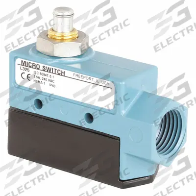 Honeywell Non Plug-In Limit Switch: Plunger Actuator, Metallic, 9 ozf Op Force - Min - Top-Mount Plunger Limit Switches