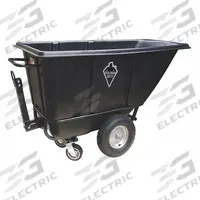 TOUGH GUY Tilt Truck: 13.5 cu ft, 1,400 lb, 65 in L x 29 1/2 in W x 39 1/4 in H, Black, Flat (MPN 21VK37). Key specifications — Color: Black; Brand: TOUGH GUY; Caster/Wheel Configuration: (2) Axle-Mounted.