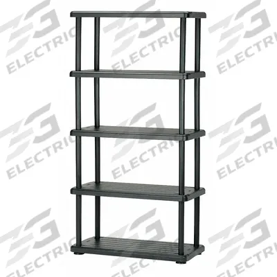SKILCRAFT Shelf: 36 in x 18 in, 74 in Overall Ht, 5 Shelves - Press-Fit Stationary Plastic Shelving