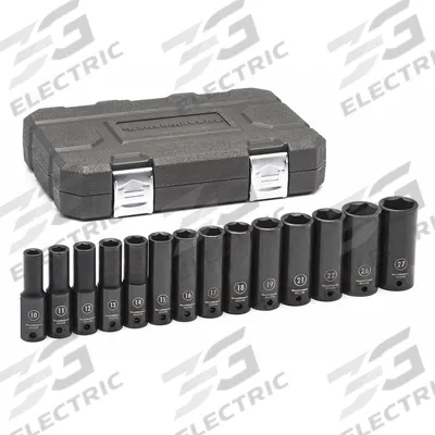 GEARWRENCH Socket Set: 1/2 in Drive Size, Small Set (0-50 pieces) Set Size, 14 Pieces - Metric Impact Socket Sets