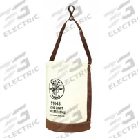 KLEIN TOOLS Bucket Bag: 17 in H, Off-White, Canvas, 1 Pockets, Open Top (MPN 5104S). Key specifications — attr1118525: KLEIN TOOLS; attr1125037: Off-White; attr1118507: Single Handle With Snap Hook; attr1125041: Canvas; attr1203718: Yes.