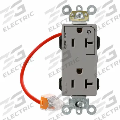 LEVITON Plugs and Receptacles: Duplex, 5-20, Gray, 125V AC, 20 A, 2 Pole / 3 Wire (MPN M1636-1CG) - General Purpose Receptacles