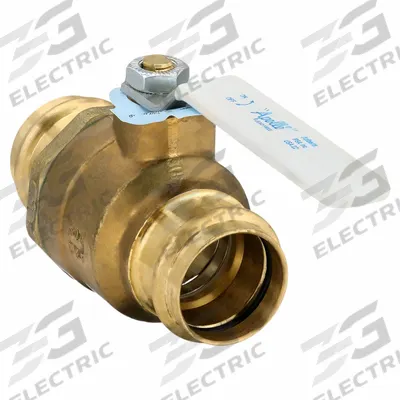 APOLLO Manual Two-Way Ball Valve: 1 1/4 in, Brass, Straight, Press x Press - Brass Ball Valves
