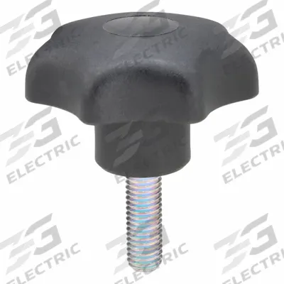 KIPP Hand Knob: 7 Point, Plastic w/ Steel Thread, M10 Thread, 30 mm Thread Lg - 7-Arm Knobs with Threaded Stud