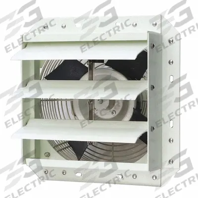 Dayton Exhaust Fan: 10 in Blade, 1 Speed, 1/20 hp, Totally Enclosed Air Over, 652 cfm - Corrosion-Resistant Shutter-Mount Exhaust Fans
