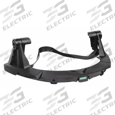 MSA Face Shield Frame: Slotted Attachment Type, Plastic, Black - MSA Hard Hat Adapters for Face Shields