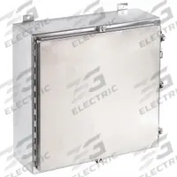HOFFMAN Enclosure: 316L Stainless Steel, 24 in x 24 in x 8 in, NEMA 12/13/3/3R/3RX/4/4X, Solid Cover (MPN A24H2408SS6LP). Key specifications — Brand: HOFFMAN; Closure Method: Clamps; Enclosure Material: 316L Stainless Steel; Knockouts: Not Included.