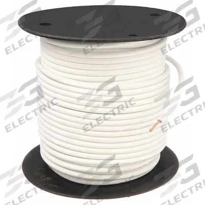 GROTE Primary Automotive Wire: GPT, 100 ft, 1 Conductor, 10 AWG, White - PVC-Insulated General Purpose Primary Wires