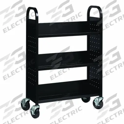 HIRSH Book Cart: 46 1/4 in Overall Ht, 30 3/4 in Overall Wd, 13 in Overall Dp - Book Trucks