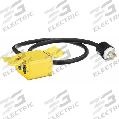 SOUTHWIRE Generator Cord with Pendant Box: 4 ft Lg, 12/4, L14-20P Plug, 4 Outlets - Generator Extension Cords with Outlet Box