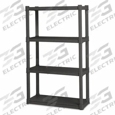 STERILITE Shelf Unit: 35 in x 15 in, 57 in Overall Ht, 4 Shelves - Press-Fit Stationary Plastic Shelving