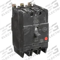 GE Molded Case Circuit Breaker: 30 A Amps, 14kA at 277/480V AC, Fixed, Lug, ABC (MPN TEY330). Key specifications — Series: TEY; Max. AIR Rating: 14kA at 277/480V AC; Instantaneous Trip: Fixed; Terminal Connection: Lug; Phase Connection: ABC.
