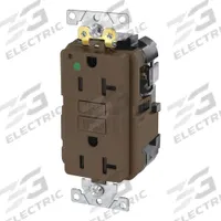 LEVITON Modular Receptacle: Hospital Grade Fed. Spec., Decorator Duplex, 5-20R, Brown, GFCI, 125V AC (MPN MGFN2-HG)
