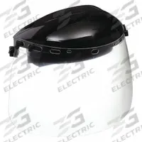 CONDOR Face Shield: Clear, Uncoated, Metal Detectable/Reusable, 15 1/2 in Visor Wd, 8 in Visor Ht (MPN 4EZC4). Key specifications — Headgear Color: Black; Visor Material: Polycarbonate; Visor Features: Reusable.