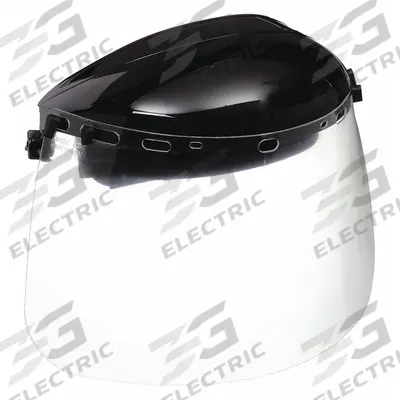 CONDOR Face Shield: Clear, Uncoated, Metal Detectable/Reusable, 15 1/2 in Visor Wd - General Purpose Single-Crown Face Shields