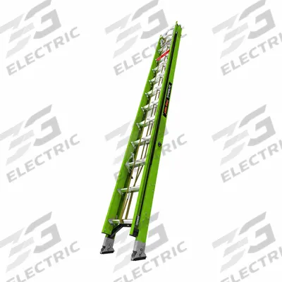 LITTLE GIANT Extension Ladder: 24 ft Ladder Size, Fiberglass, 375 lb Load Capacity - Cable Grab Non-Conductive Fiberglass Extension Ladders