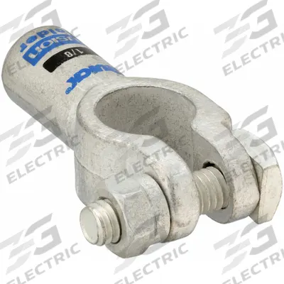FUSION Battery Terminal: Straight, Solder, 1/0 ga, Black Color, Positive - Straight Alignment