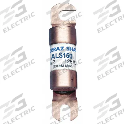 MERSEN Forklift Limiter Fuse: ALS Series, Bolt-On, Gen Purpose, 150 A, 125 V DC - Fast-Acting & General Purpose Bolt-On Fuses