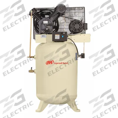 INGERSOLL RAND Electric Air Compressor: 10 hp, 2 Stage, Vertical, 120 gal, 35 cfm, 175 psi - Splash Lubricated Stationary Electric Air Compressors