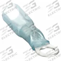 VELVAC Ring Terminal: Blue, Heat Shrink Insulation, #8 Stud Size, 14 AWG to 14 AWG Wire Sizes, 600 V (MPN 37313). Key specifications — Brand: VELVAC.