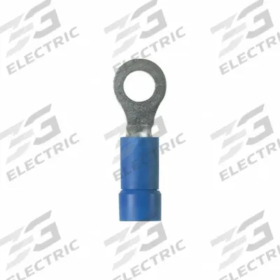 PANDUIT StrongHold(TM) EV14-6RB-Q Ring Terminal: Blue, Vinyl Insulation, #6 Stud Size - Insulated Ring Terminals