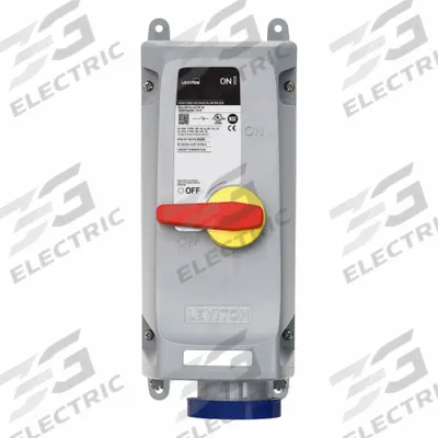 LEVITON Mechanical Interlock: 240V AC, Three Phase, 60 A, 3 Pole - Washdown-Rated Interlocks