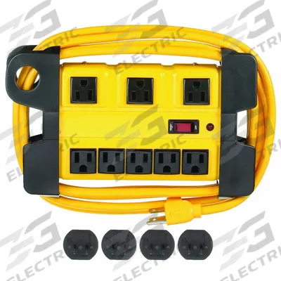 APPROVED VENDOR Outlet Strip: 8 Outlets, 12 ft Cord Lg, 1,050 J Rated Energy, 15 A Current - Industrial Surge Protectors