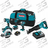 MAKITA Cordless Tool Combination Kit: 5 Tools, 18 V DC Volt, Battery Included, LXT®, LXT®, 4NNN2 (MPN XT505). Key specifications — attr1176460: Circular Saw.