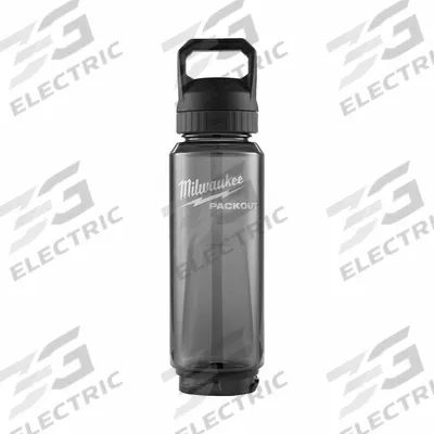 MILWAUKEE Bottle: 34 oz Capacity, Black, Plastic, BPA-Free, 12 in Overall Ht - Plastic Water Bottles