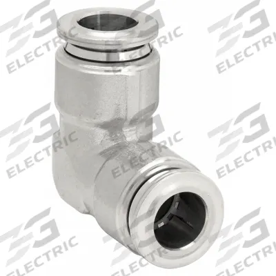 AIGNEP USA Push-Fit Elbow Fitting: 1/4 in OD x 1/4 in OD Size - Stainless Steel Tube Fittings