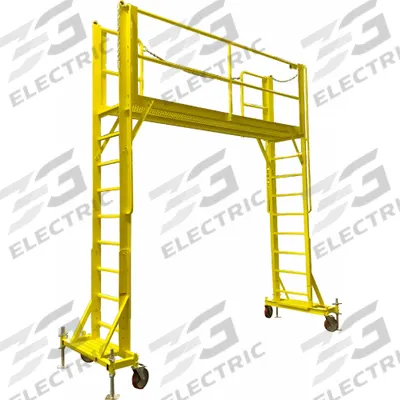 TRI-ARC Scaffold: Steel, 8.6 ft to 9.6 in, 24 in x 130 in - Refrigeration Truck Maintenance Scaffolds