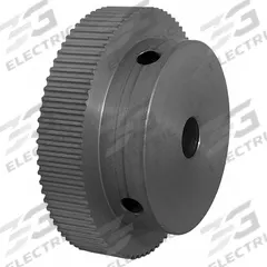 DAYTON Timing Pulley: Modified Curvilinear, Fixed, For GT Timing Belt Section, For 6 mm Belt Wd (MPN 80-2P06M6A8). Key specifications — Brand: DAYTON; Finish: Clear Anodized; For Belt Series: Powerhouse®.